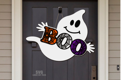 Ghost Boo SVG Laser Cut Files | Halloween SVG | Boo Sign SVG