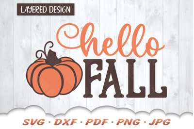 Hello Fall Pumpkin SVG