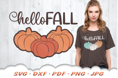 Hello Fall SVG | Pumpkin SVG Cut Files