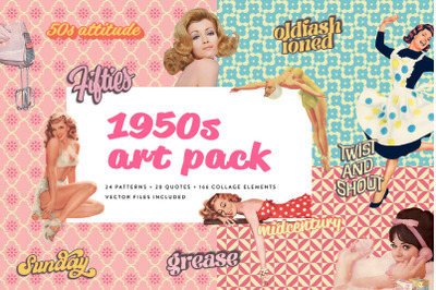 1950s Collage Art Pack