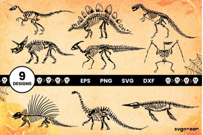 Dinosaur Skeleton Svg Bundle