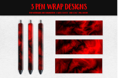 Red Fire Flame Pen Wrap Sublimation or Waterslide