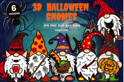 Halloween Gnome 3D Svg Bundle