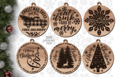 Christmas Ornament SVG Bundle | Christmas SVG Laser Files