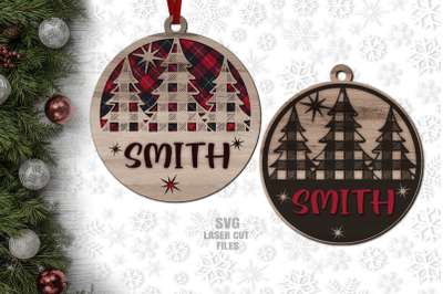 Monogram Ornament SVG Bundle | Christmas SVG Laser Cut Files