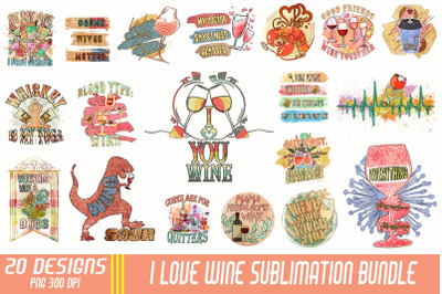 Wine Lover Sublimation Bundle-20 Designs-220728