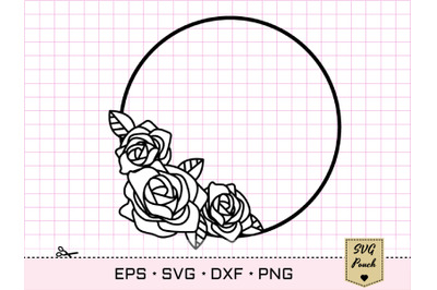 Rose svg, Rose monogram svg, Monogram frame svg By PLPaperDesigns