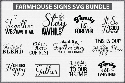 12 Farmhouse Quotes Svg Bundle