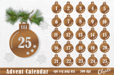 Christmas Advent Calendar SVG. Christmas Gift Tags Bundle