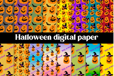 Halloween digital paper | Pumpkin digital paper