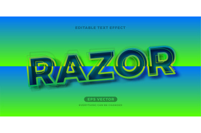 Razor Sliced editable text effect vector