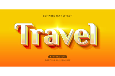 Travel Summer editable text effect vector