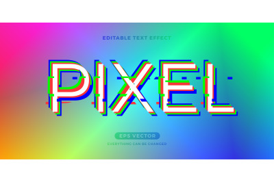 Pixel editable text effect vector