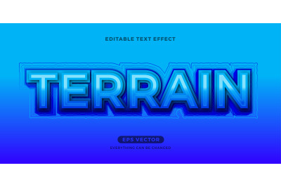 Terrain editable text effect vector