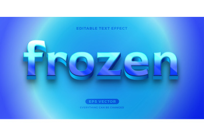 Frozen editable text effect vector