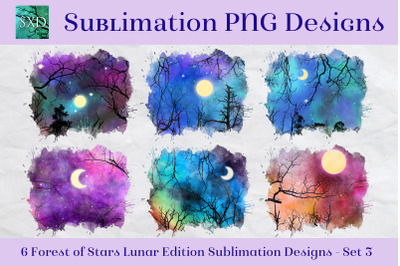 Sublimation PNG Designs - Forest of Stars Lunar Edn - Set 3