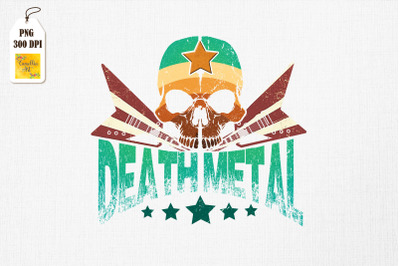 Death Metal Music Cool Retro Skull