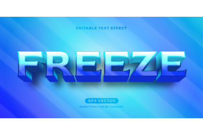 Cold editable text effect vector