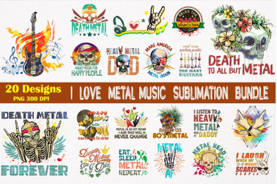 Metal Music Lover Sublimation Bundle-20 Designs-220807