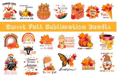 Sweet Fall Sublimation Bundle, Fall Png