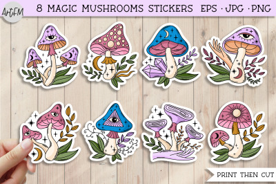 Mushroom Sticker Bundle | Magic Mushrooms Print-Then-Cut