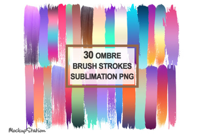 Ombre Rainbow Brush Stokes