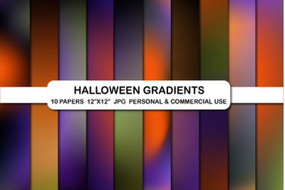 Halloween digital papers Orange purple and green papers set