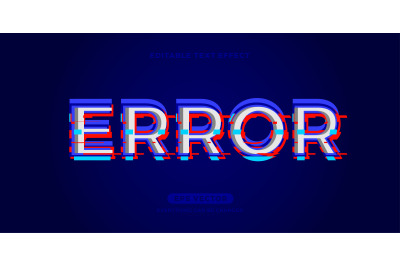 Error editable text effect vector