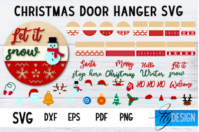 Christmas Door Hanger SVG | Winter Design | Funny Xmas