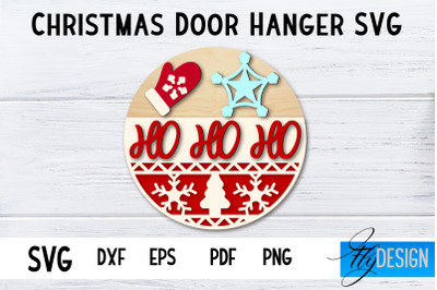 Christmas Door Hanger Circle SVG | Winter Design | Funny Xmas