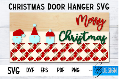 Christmas Door Hanger Rectangle SVG | Winter Design | Funny Xmas