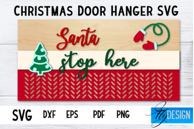 Christmas Door Hanger Rectangle SVG | Winter Design | Funny Xmas