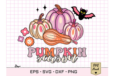 Pumpkin Season Svg Png Sublimation design | Retro Fall Boho png t-shir