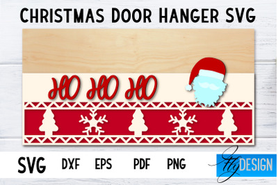 Christmas Door Hanger Rectangle SVG | Winter Design | Funny Xmas