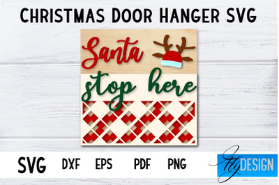 Christmas Door Hanger Square SVG | Winter Design | Funny