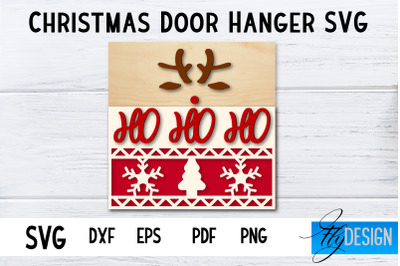 Christmas Door Hanger Square SVG | Winter Design | Funny