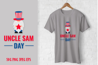 Uncle Sam Day SVG. Patriotic Gnome