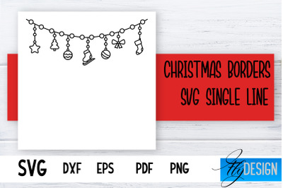 Christmas Borders Single Line SVG | Foil Quill Designs | Embossing SVG