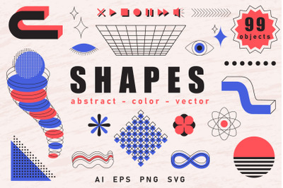 99 abstract color vector shapes