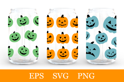 Halloween Pumpkin Can Glass. Pumpkin Can Glass SVG template