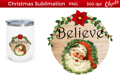 Christmas Vintage Sublimation. Christmas Round Sign PNG