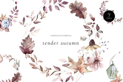 Tender Autumn Watercolor Wreaths