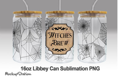 Witches Brew Libbey Can Glass Wrap | 16oz Glass Sublimation Design PNG