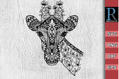 Mandala Giraffe SVG File&2C; Zentangle Giraffe Cut File&2C; Cricut Project