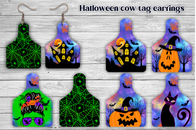 Cow tag earring sublimation | Halloween earring