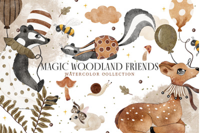 Magic Woodland Friends Watercolor Collection