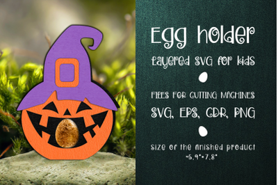 Pumpkin in Witch Hat | Halloween Egg Holder Template