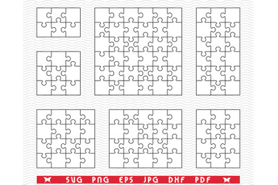 SVG Seven White Puzzles, Separate pieces