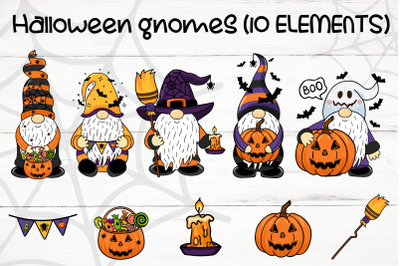 Halloween | Halloween gnomes clipart set