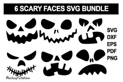 Jack O Lantern Faces SVG Bundle| 6 Ghost Faces Cutting Files